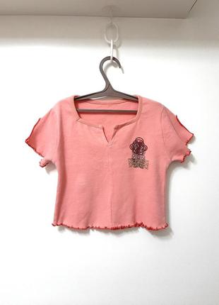 Відмінної якості футболка дитяча рожева бавовна короткі літні рукави на дівчинку 1,5-2,5года