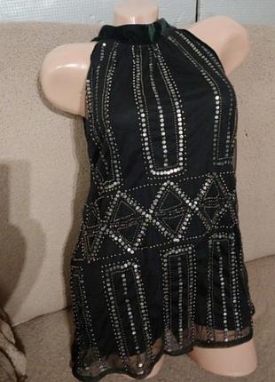 Uk 14 вечерняя коктейльная блуза l-xl