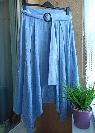 Красивая стильная летняя асимметричная юбка zara котон2 фото