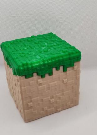 Органайзер короб з оригінальною кришкою майнкрафт minecraft box у вигляді будівельного блоку куб