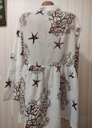 Туника бабовная, блузка длинный рукав, большой размер4 фото