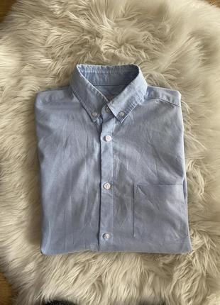 Голубая мужская рубашка2 фото