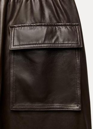 Кожаные джоггеры zara zw leather collection9 фото