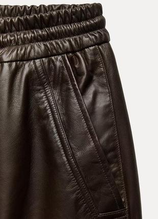 Кожаные джоггеры zara zw leather collection6 фото