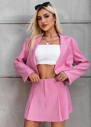 Костюм zara в стиле barbie, оригинал испания, пиджак юбка2 фото