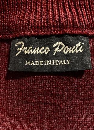 Franco ponti, итальянский пуловер, джемпер, кофта, свитер, мериносовая шерсть, унисекс, бордовый, цвет марсала, бургунди, большой размер, оверсайз5 фото