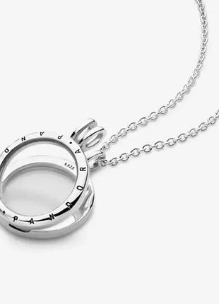 Срібне кольє намисто підвіска ланцюжок цепочка срібло пандора pandora silver s925 ale з біркою і пломбою 925 проба нове з сапфіровим склом
