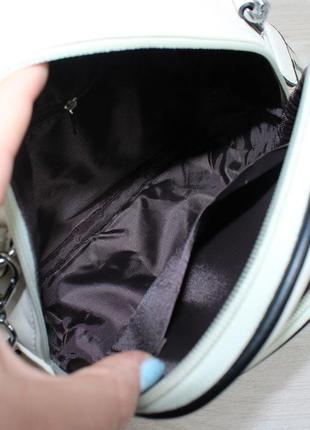 Жіночий шикарний та якісний рюкзак сумка  для дівчат з еко шкіри сірий беж6 фото