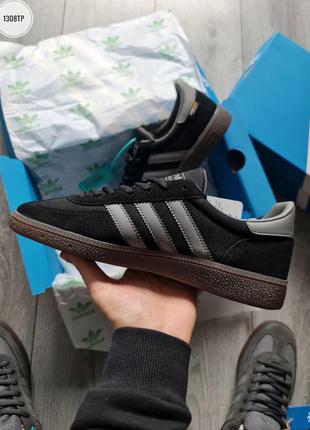 Мужские демисезонные кроссовки в стиле adidas spezial handball cordura black grey адидас специал кеды 41-45 натуральная замша сетка кордура4 фото