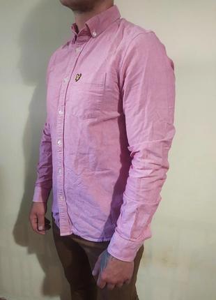 Крута коттоновая бавовняна сорочка ,світло червона рожева.