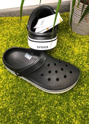 Crocs crocband court black крокс крокбенд клог чорні чоловічі жіночі крокси2 фото