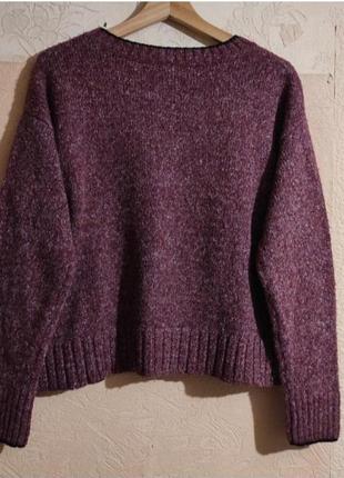 Женский меланжевый свитер topshop с разрезами по бокам3 фото