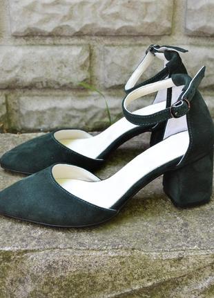 Туфлі іх натуральної замші на підборах 6см