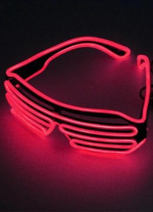 Светодиодные led el очки resteq очки для вечеринок, пати. розовые1 фото