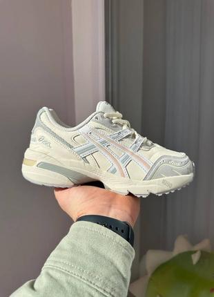 Кроссовки asics gel 1090 beige grey pink1 фото