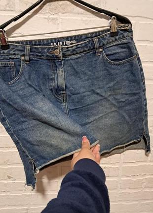 Женская стильная джинсовая мини юбка2 фото