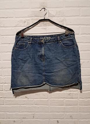 Женская стильная джинсовая мини юбка