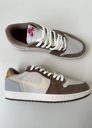 Кроссовки мужские nike jordan 1 low mocha найк джордан 1 коричневые мокка n-10045 фото