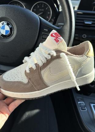 Кроссовки мужские nike jordan 1 low mocha найк джордан 1 коричневые мокка n-10043 фото