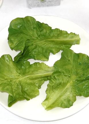Штучне листя салату resteq 10шт бутафорія муляж овочі імітація зелень