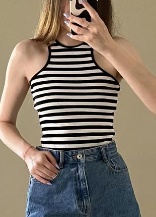 Майка в рубчик в стиле zara