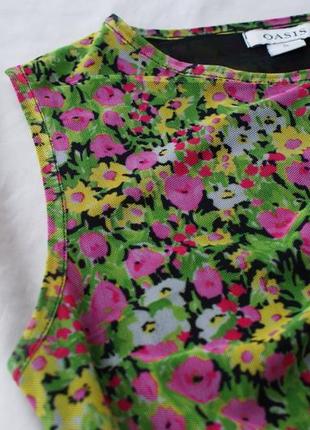 Модна брендова блуза сітка топ квітковий принт від oasis6 фото