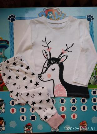 {р.86-92,1,5-2года}милая хлопковая пижама disney для принцессы/піжама/костюм для дома