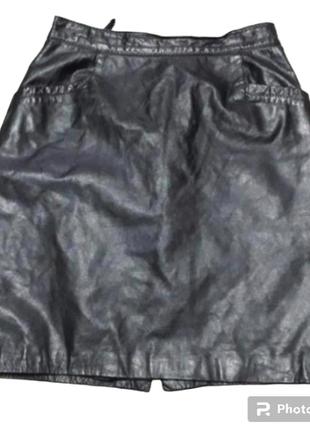 Real leather молодежная кожаная юбка
