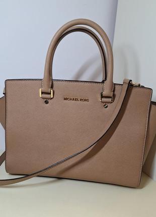 Сумка michael kors selma medium сафьяновая кожа сумка тоут