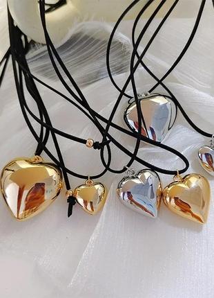 Подвеска сердце на шнурке