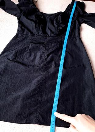 Черное платье плащевка а-силуэта рукава воланы h&amp;m8 фото
