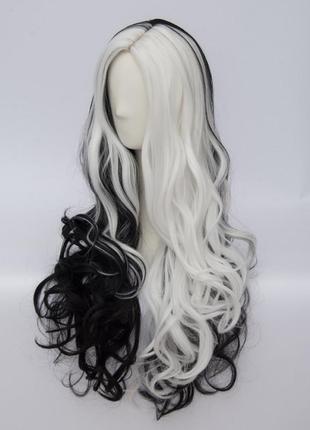Длинные парики resteq - 70см, черно-белые волнистые волосы, косплей, аниме2 фото