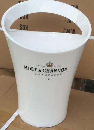 Відро для шампанського moët & chandon. кулер для льоду миє шандон. біле moet3 фото