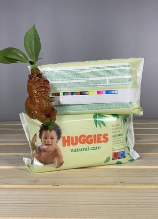 Дитячі вологі серветки huggies natural care - 56 шт.1 фото