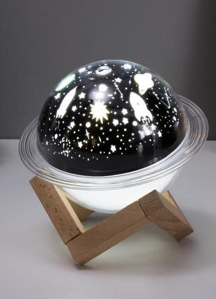 Увлажнитель воздуха проектор звездное небо/ сатурн / настольный светильник ночник проекционный3 фото