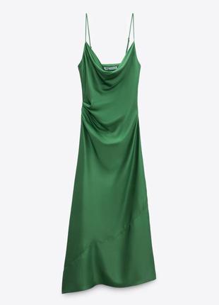 Сексуальна атласна шовкова сукня на тонких бретельках2 фото
