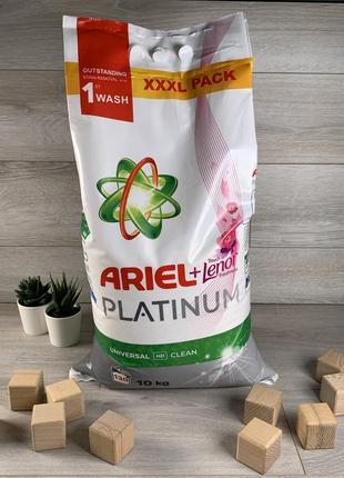 Стиральный порошок в пакете ariel+lenor platinum универсальный, 10kg.