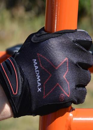 Рукавички для фітнесу madmax mxg-103 x gloves black/grey s6 фото
