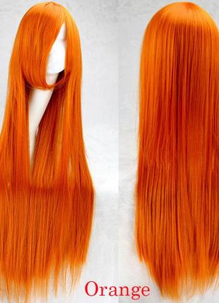 Длинный парик resteq - 100см, оранжевые волосы, косплей1 фото