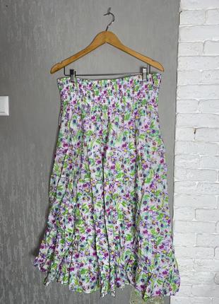 Ярусная юбка в цветочный принт bhs, xxxl 54р2 фото