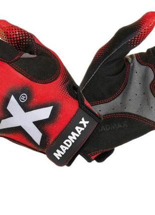 Рукавички для фітнесу madmax mxg-101 x gloves black/grey/red s1 фото