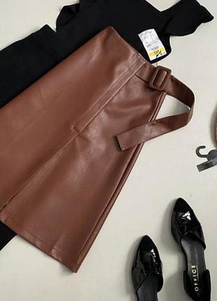 Юбка экокожа