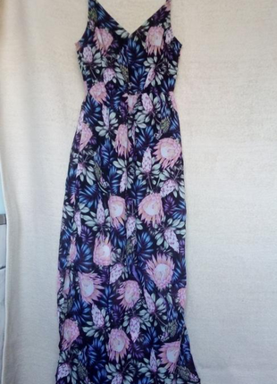 Сарафан платье длинное в пол женское цветочный принт1 фото