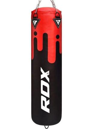 Боксерський мішок rdx leather black/red 1.5 м, 45-55 кг