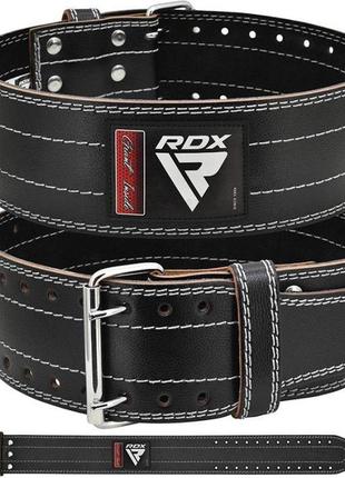 Пояс для важкої атлетики rdx leather black/white l