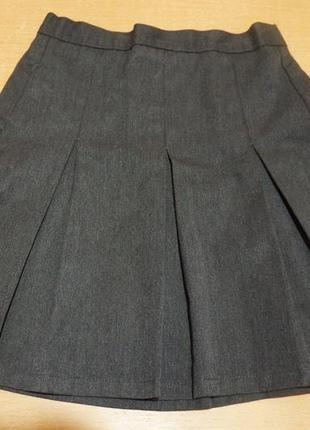 M&s юбка в складочку 8-10 лет школьная шкільна спідниця4 фото