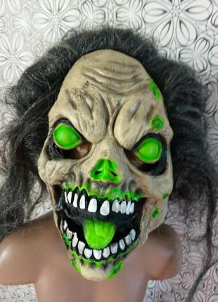 Карнавальная маска демон  зомби на хэллоуин на взрослого3 фото