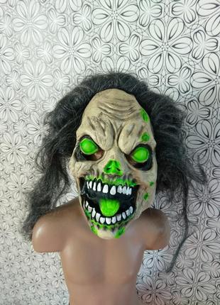 Карнавальна маска демон зомбі на хеллоуїн на дорослого