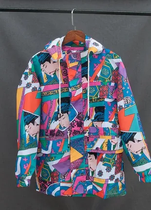 Geisha pattern men's jacket/ harajuku японські укііо е барвисті пэчворк куртка чоловіки хіп-хоп знім2 фото