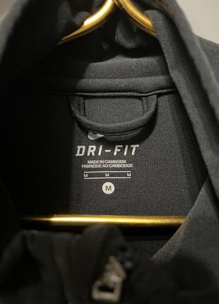 Черная спортивная кофта на застежке nike dri-fit оригинал, m4 фото